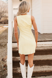 Delicate Days Eyelet Lace Cotton Mini Dress (Butter)