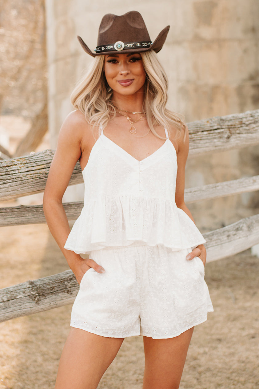 Fresh Air Favorite Eyelet Shorts (White) - NanaMacs