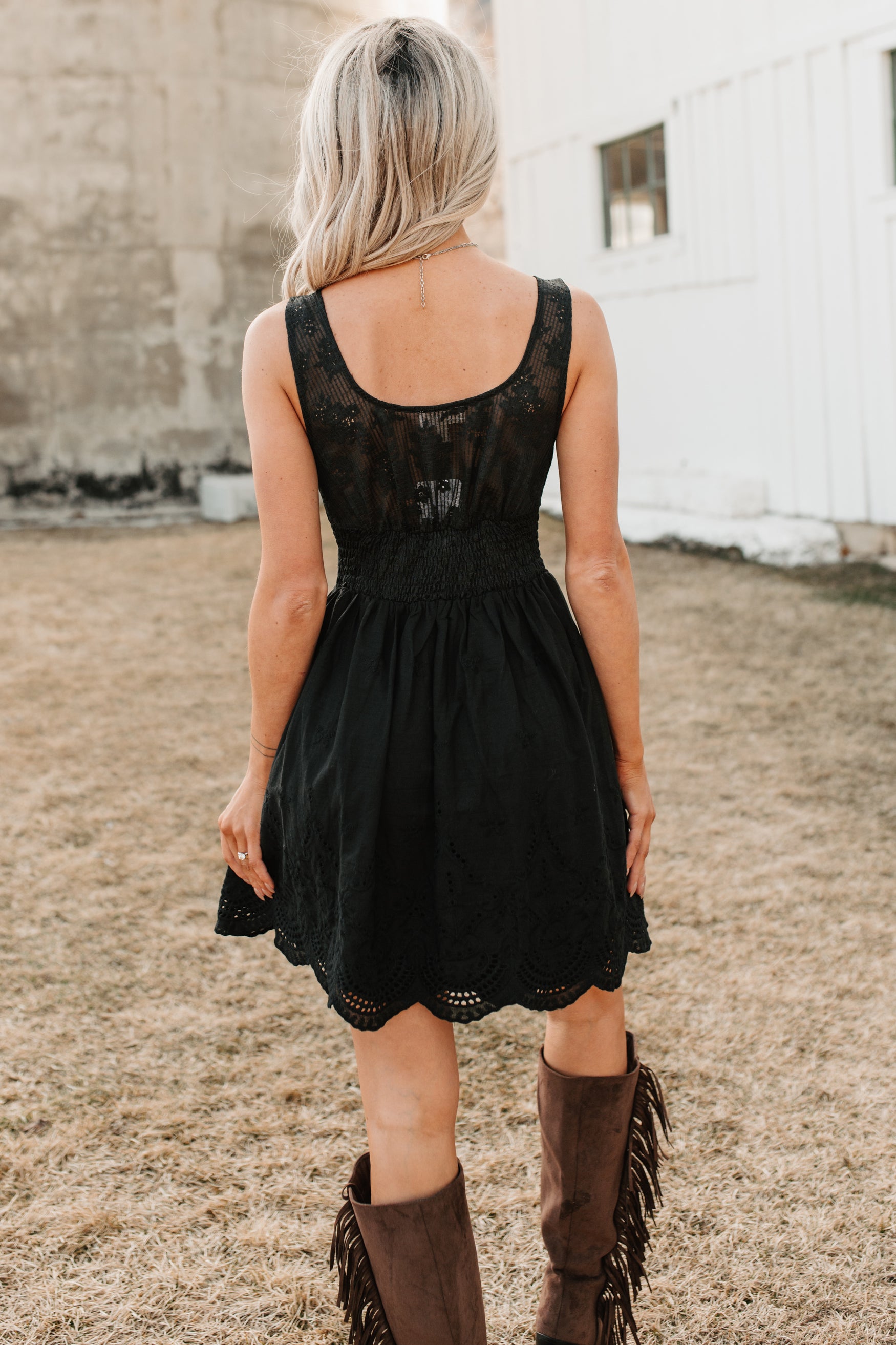 Southern Belle Energy Corset Fit And Flare Mini Dress (Black)