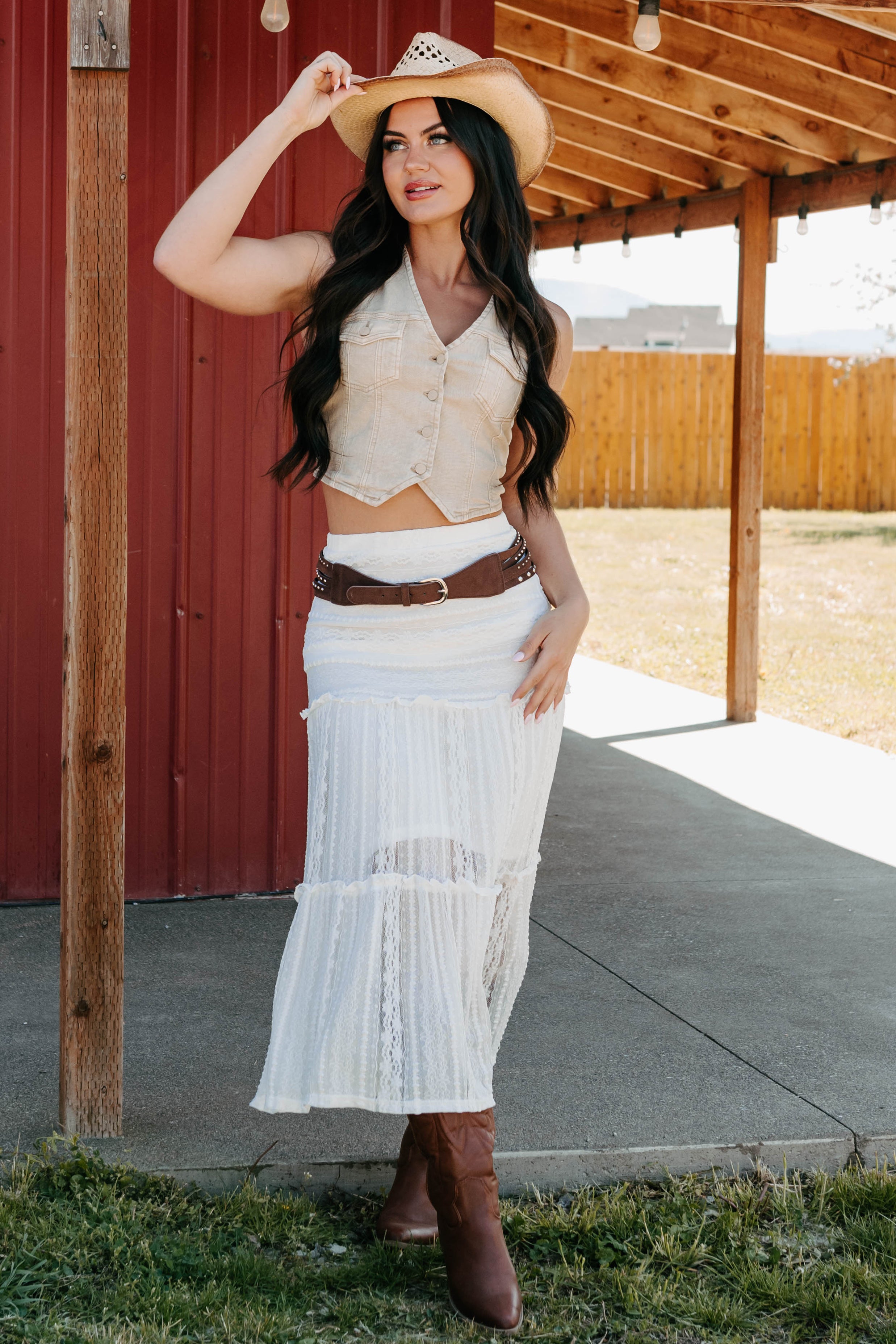 Life's A Rodeo Denim Vest (Khaki)