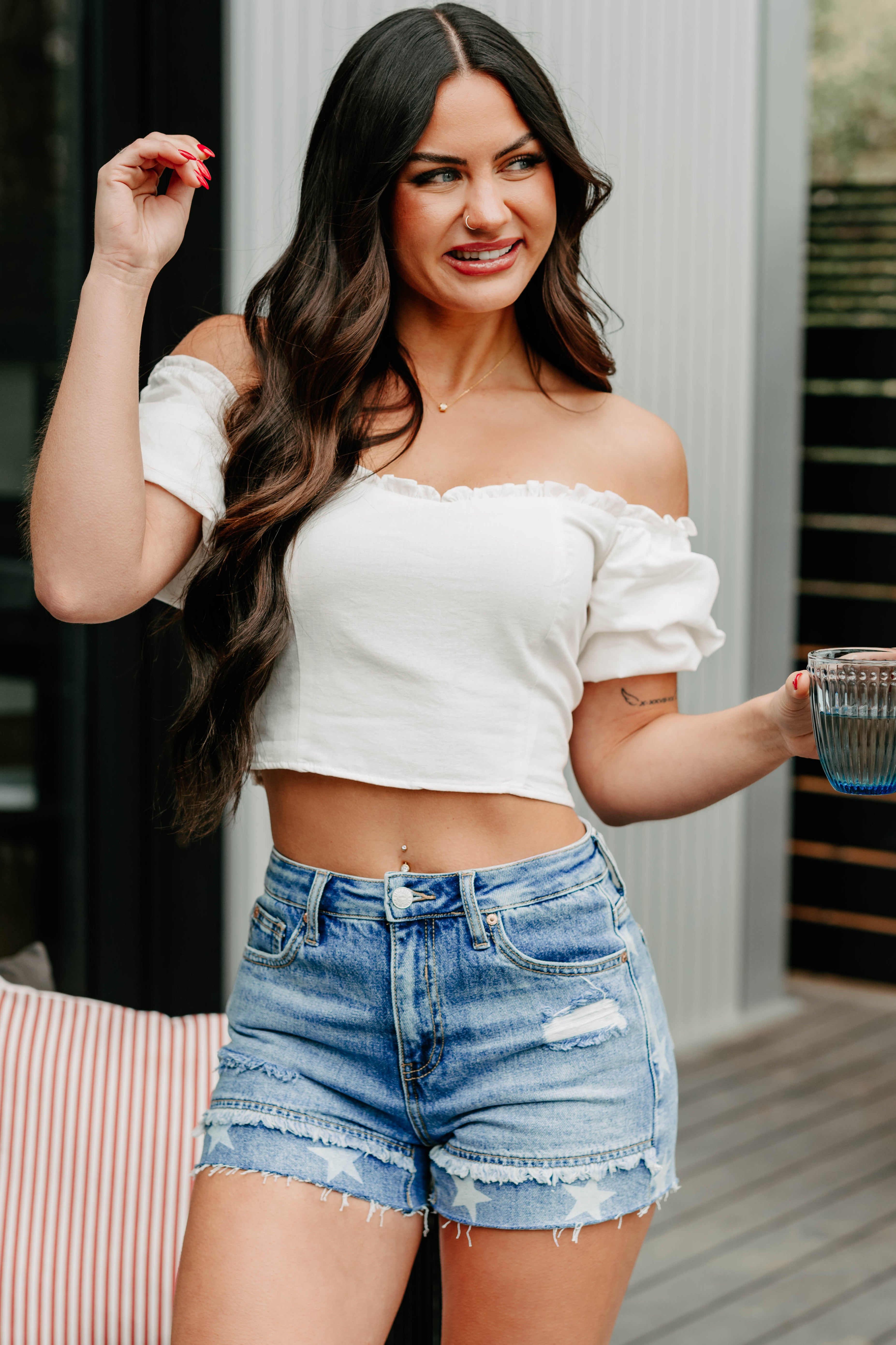 Call Me Cute Puff Sleeve Sweetheart Top (Off White) · NanaMacs