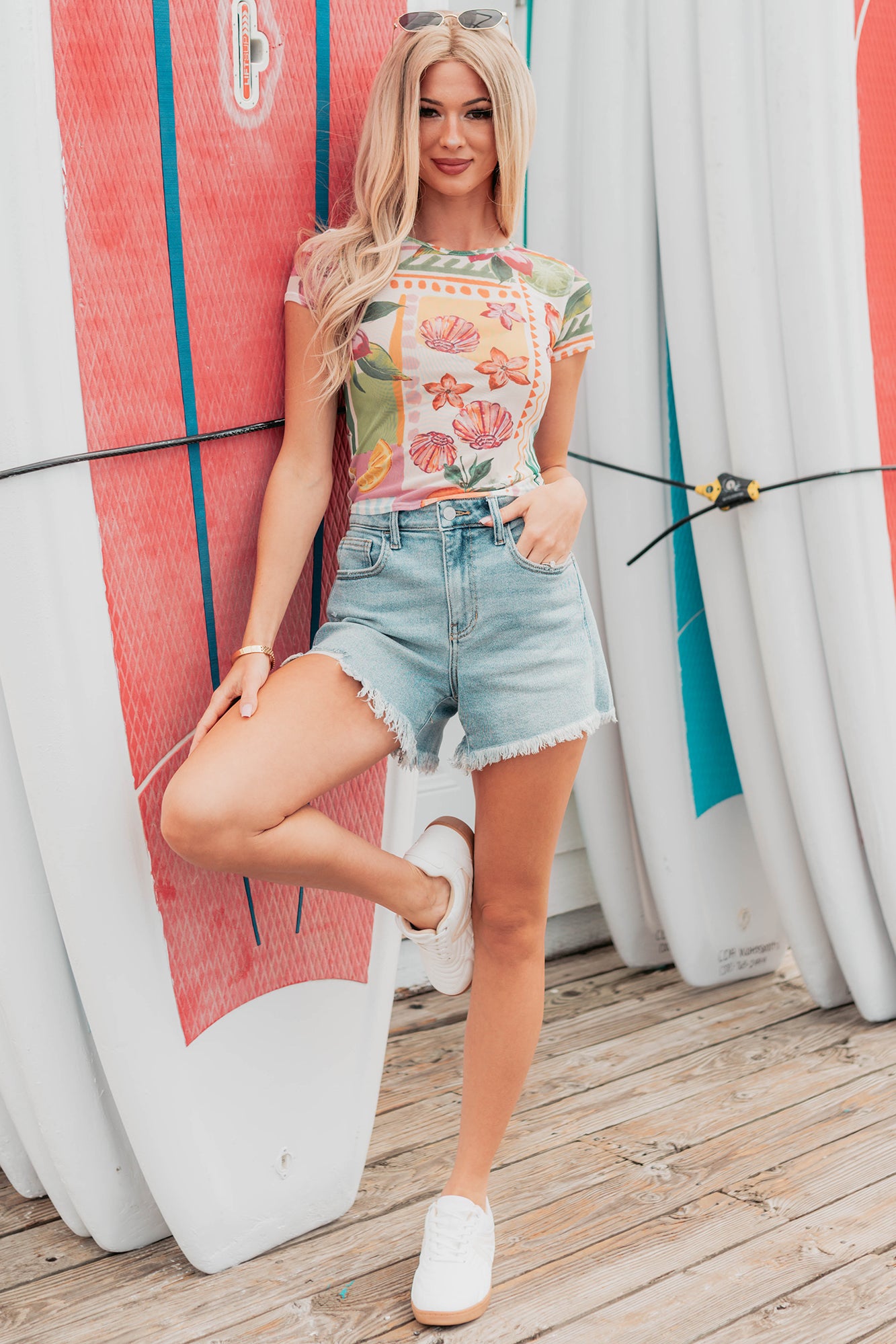 Just Text Me Short Sleeve Mesh Print Top (Multi) · NanaMacs