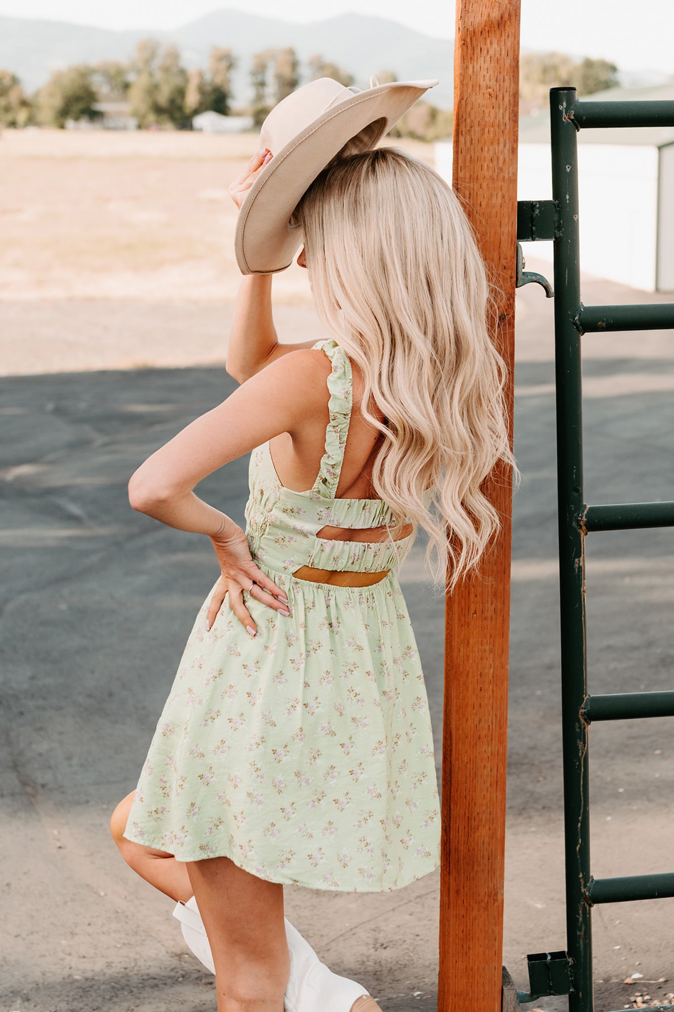 Perfect For You Floral Cutout Mini Dress (Sage) - SMALL Perfect For You Floral Cutout Mini Dress (Sage) - SMALL