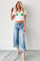 Luck Of The Irish Graphic Crop Tee (Ivory) - NanaMacs