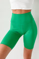 Be In Your Element High Rise Biker Shorts (Kelly Green) - NanaMacs