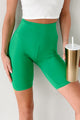 Be In Your Element High Rise Biker Shorts (Kelly Green) - NanaMacs