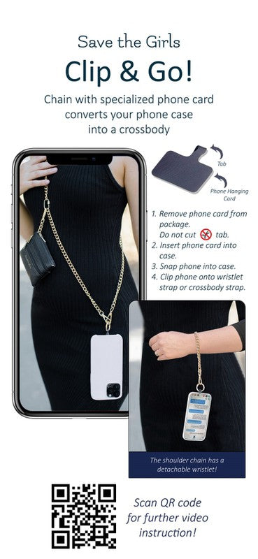 Too Easy Crossbody Phone Chain With Zippered Wallet (Gold) - NanaMacs
