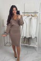 Said My Piece Sweater Knit Midi Dress (Mocha)