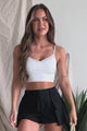 Dedicated To The Truth Lace Trim Cami Crop Top (White)
