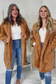 Frosty But Fabulous Oversized Sherpa Coat (Camel) - NanaMacs