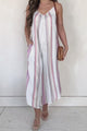 Unspoken Beauty Striped Jumpsuit (White/Multicolor)