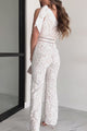 None Can Compare One Shoulder Lace Jumpsuit (White/Nude)