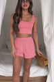 That Summer Feeling Textured Loungewear Set (Salmon)