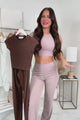 Casually Poised Knit Top & Pants Set (Black)