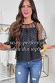 Dotted Perfection Polka Dot Mesh Top (Black)