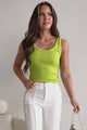 Meesha Ribbed Scoop Tank (Lime)