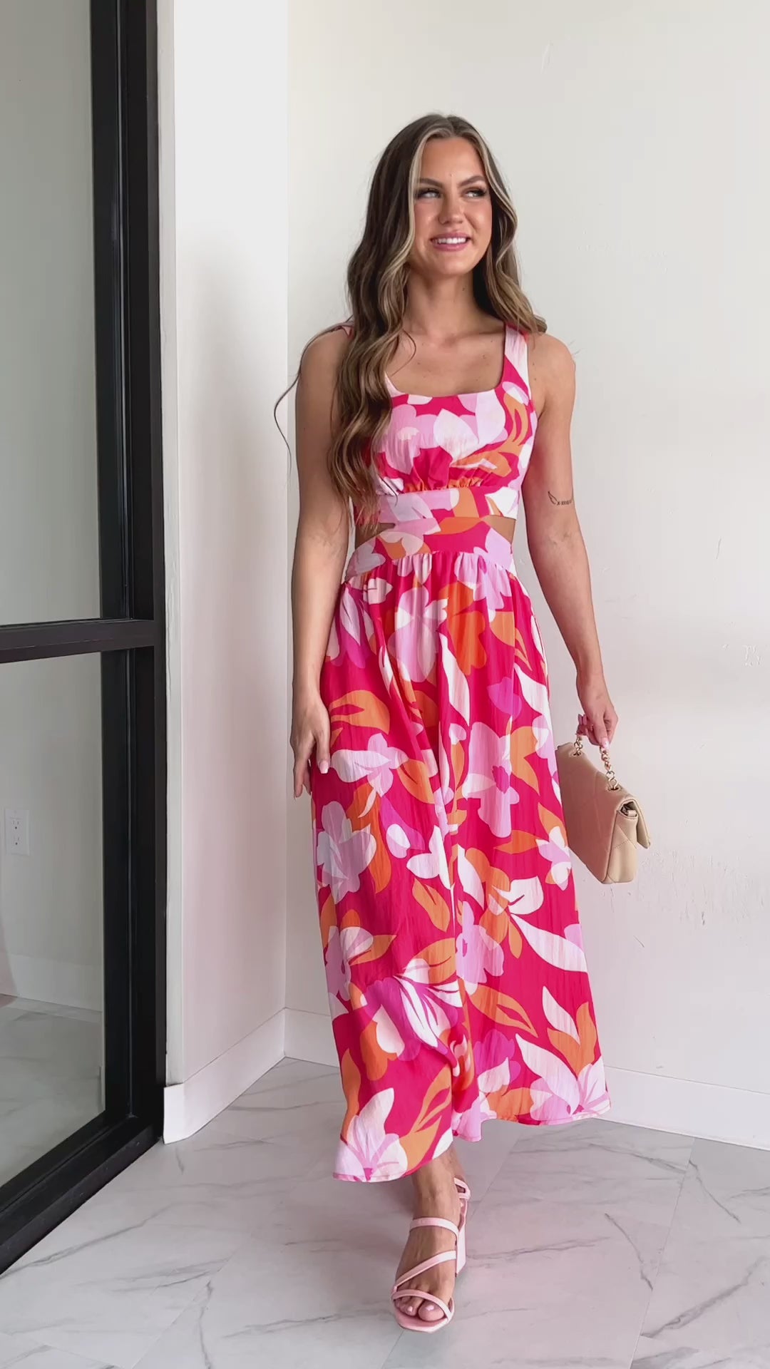 To New Hellos Backless Maxi Dress (Pink)