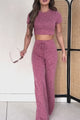 Low Expectations Ribbed Mineral Wash Lounge Set (Ruby)