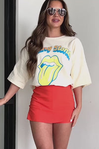 Stereo On Blast Oversized "Rolling Stones" Graphic Tee (Cream) - NanaMacs