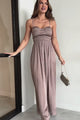 Graceful Finesse Satin Wide Leg Jumpsuit (Mocha)