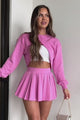 Coming In Clutch Reversible Shrug Top & Skirt Set (Candy Pink)