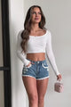 Sweeter Than Honey Ribbed Long Sleeve Crop Top (Off White)