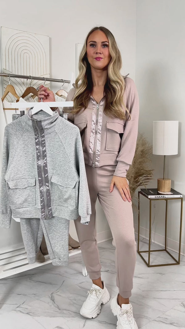 Winning Takes Time Lounge Set (Heather Grey) - NanaMacs