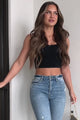 Always Doing More Sleeveless Ruched Crop Top (Black)