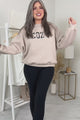 Slowing It Down Plaid "Cozy" Sweatshirt (Taupe) - NanaMacs