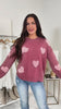 Love That's Made For Me Textured Heart Sweater (Rose/Blush) - NanaMacs