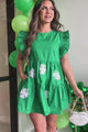 Aisling Sequin Clover Mini Dress (Green)