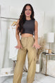 Waterloo Wide Leg Cargo Pants (Tan)