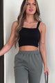 Seeing Potential Ribbed Square Neck Crop Top (Black)