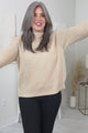 Where Stories Are Written Turtleneck Sweater (Taupe) - NanaMacs