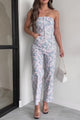 You Got Me All Wrong Strapless Floral Jumpsuit (Lavender Multi)