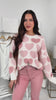 Steadfast Love Oversized Pearl Heart Sweater (Light Pink) - NanaMacs