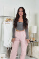 Always Winging It Cargo Joggers (Blush)