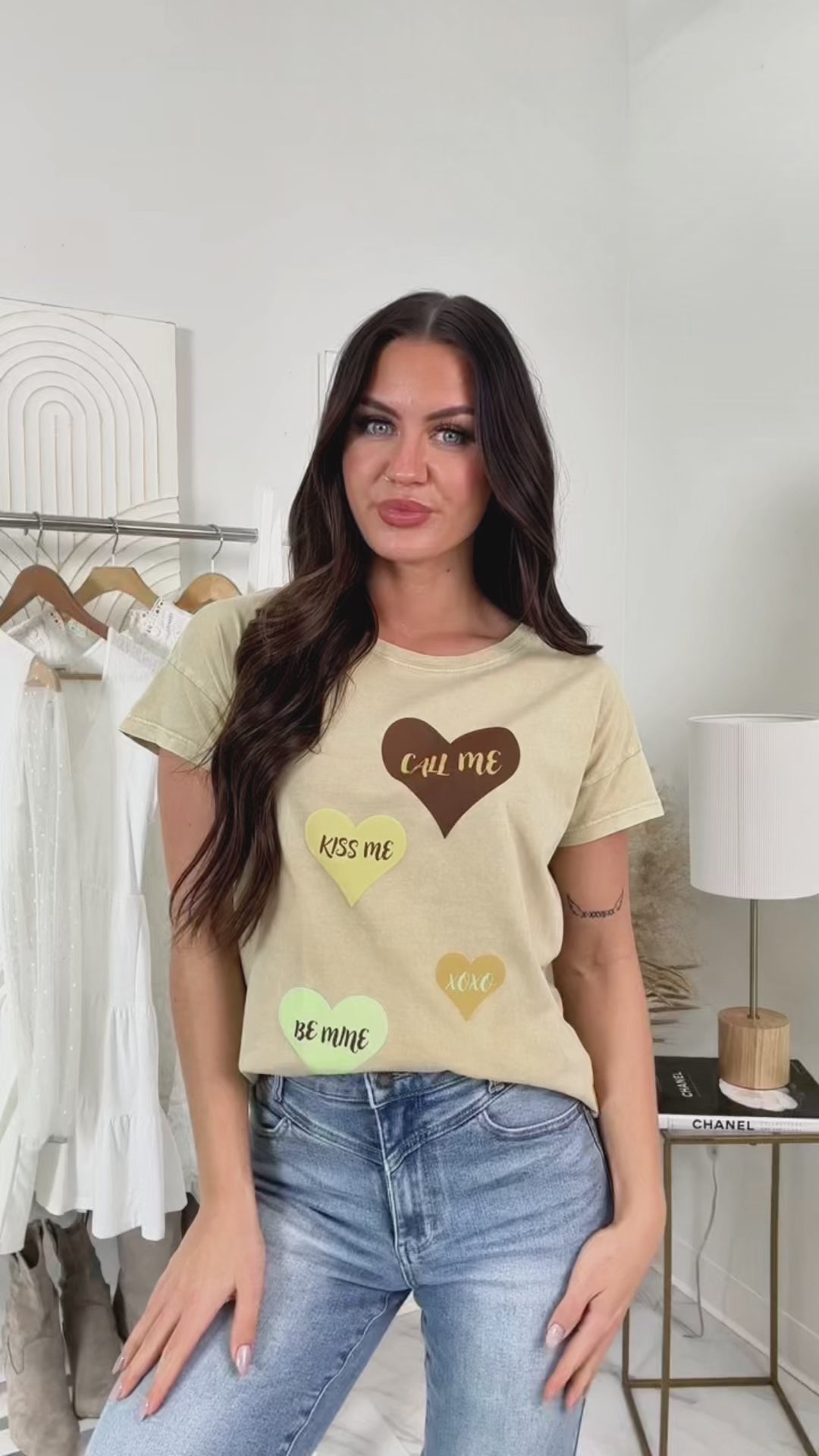 Heartfelt Words Mineral Wash Graphic Tee (Taupe) - NanaMacs