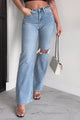 Just Agree With Me High Rise Vintage Flare Jeans (Medium-Light)