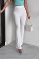 No Worries In Sight Ribbed Flare Leggings (Off White)