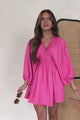 Easily The Sweetest Bubble Sleeve Mini Dress (Pink)