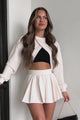 Coming In Clutch Reversible Shrug Top & Skirt Set (Ivory)