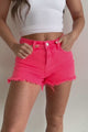 The Journey Continues High Rise Tummy Control Risen Shorts (Neon Coral)