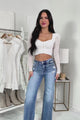 Monroe Mid Rise Wide Leg Risen Tummy Control Jeans (Medium) - NanaMacs