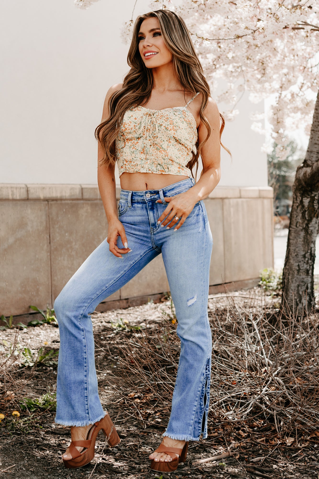 Earthy Bliss Floral Tank Top (Lemon/Orange) · NanaMacs