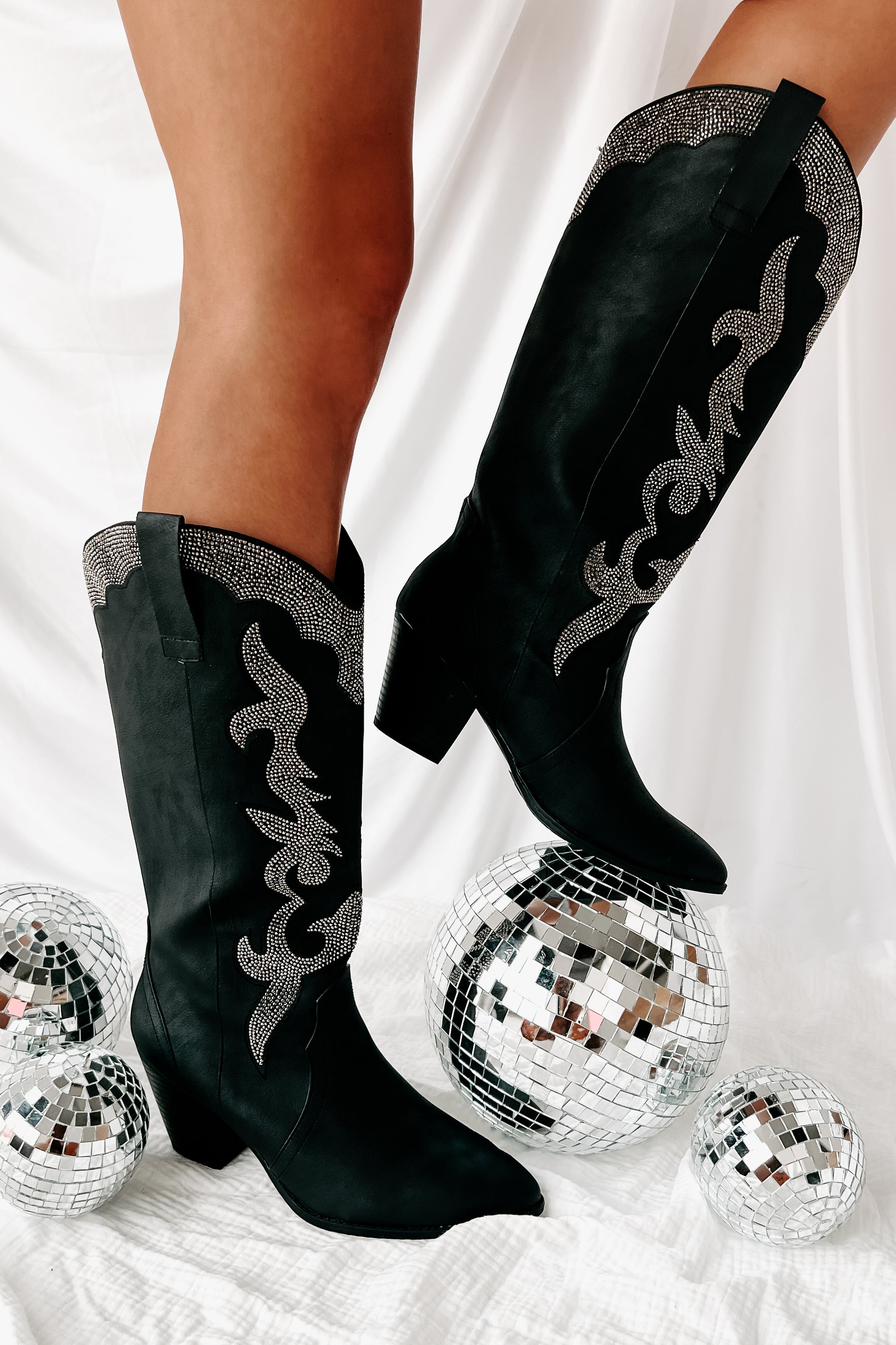 Black bling hotsell cowboy boots