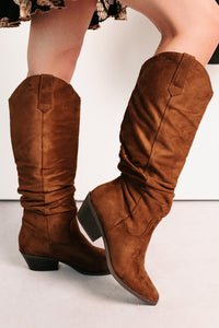 Stomp & Strut Faux Suede Slouch Boots (Chocolate) - NanaMacs