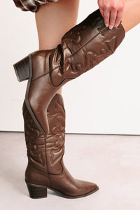 Cowgirl Glow Pointed Toe Western Boots (Brown) - NanaMacs