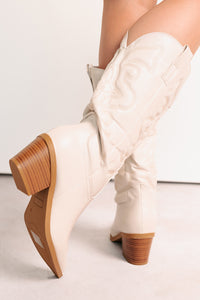 Cowgirl Glow Pointed Toe Western Boots (Sand) - NanaMacs