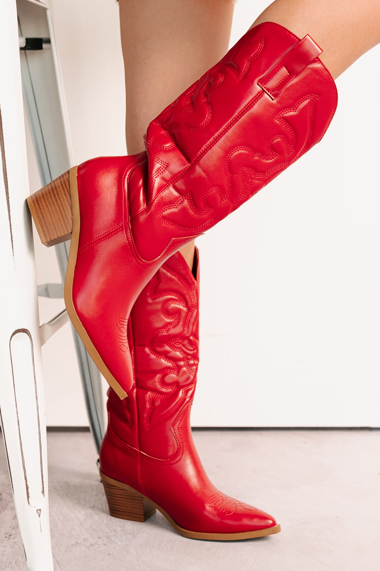 Cowgirl Glow Pointed Toe Western Boots (Red) - NanaMacs
